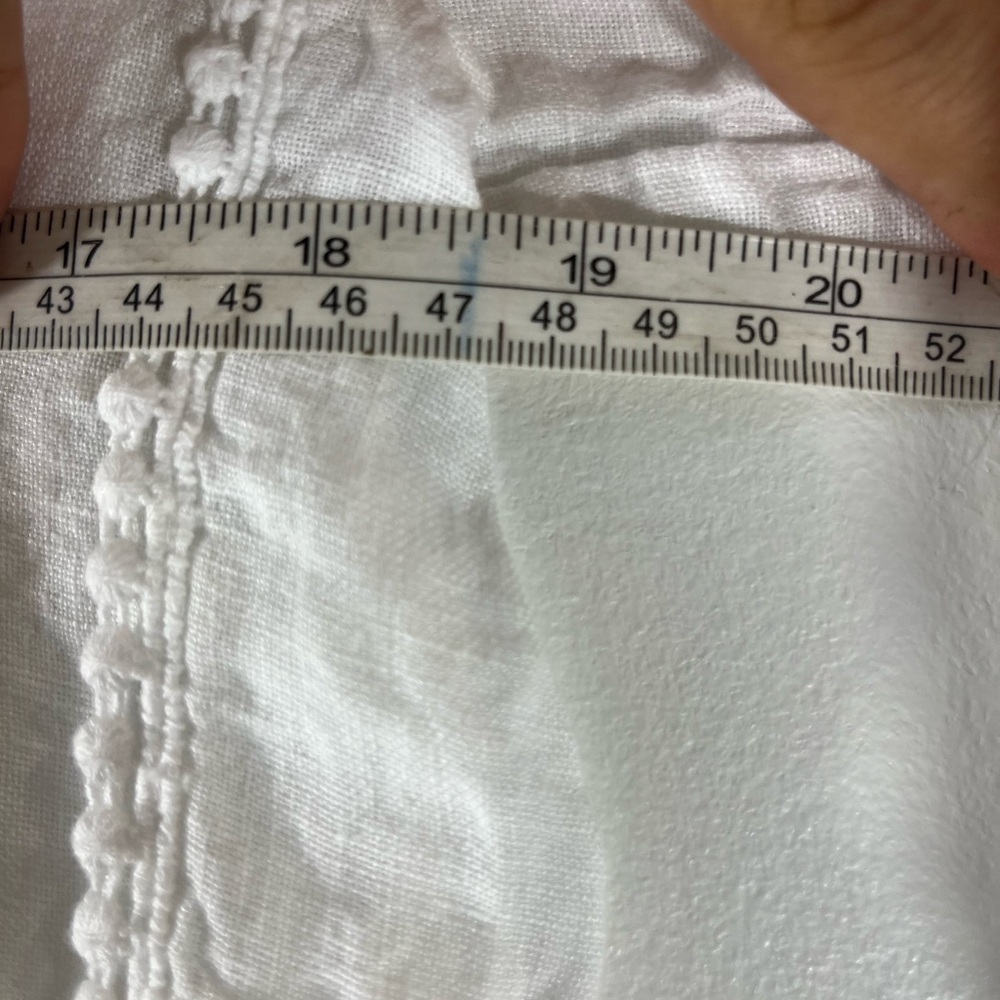 Laura Bianchi 100% Linen Top Womens Size Small Made in Italy White 3/4 Sleeve - Picture 3 of 6